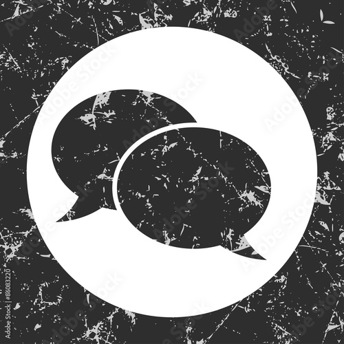 grunge gray circle icon - speech bubbles