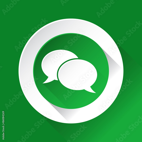 green circle shiny icon - speech bubbles