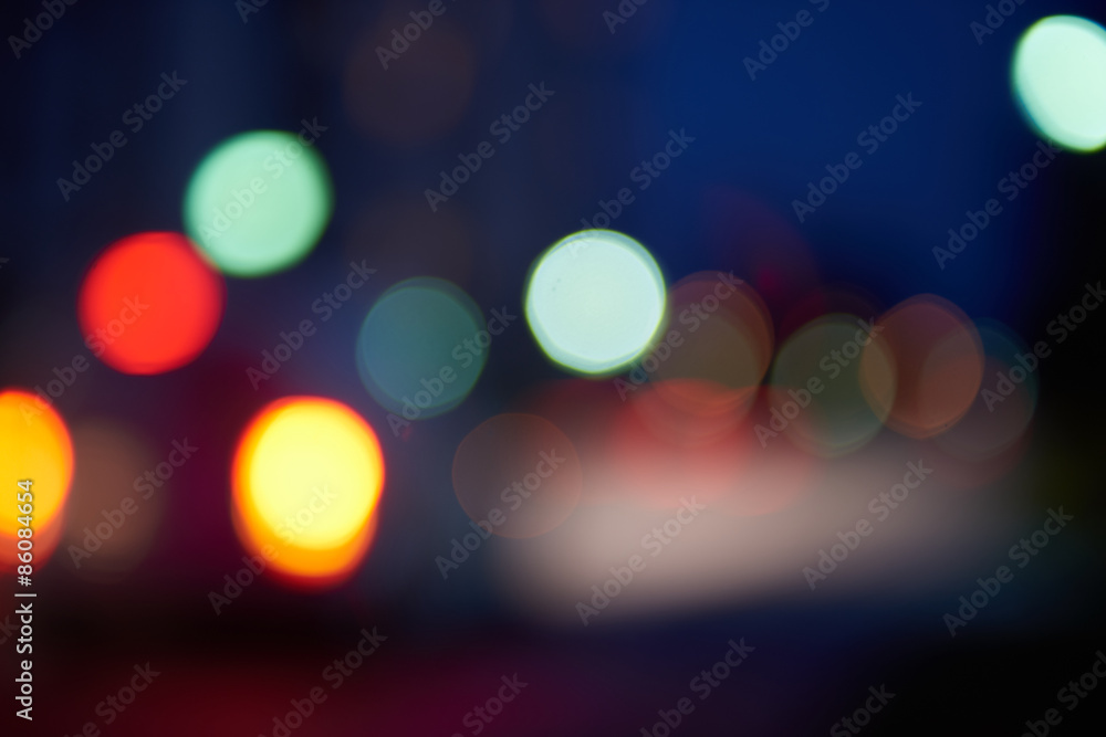blured treffic street lights - obrazy, fototapety, plakaty 