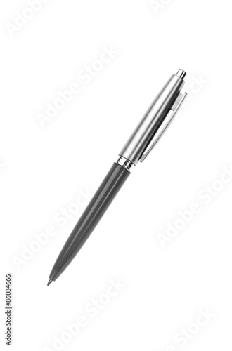 gray silver pen isolated on white