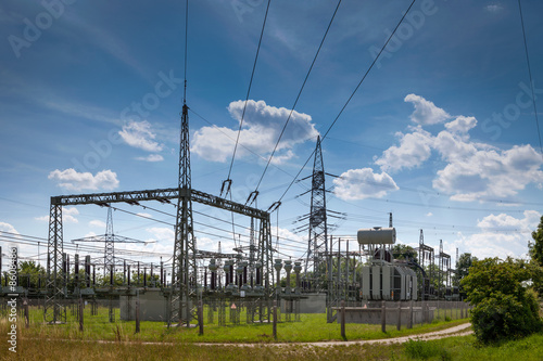 Umspannwerk Strom Leitung