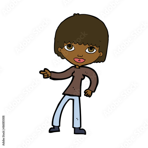 cartoon woman pointing