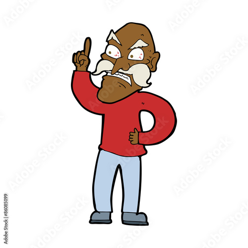 cartoon old man laying down rules