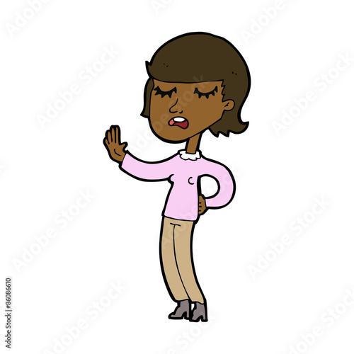 cartoon woman ignoring