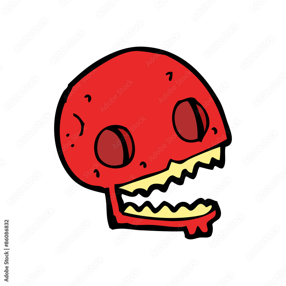 Obraz premium cartoon spooky skull