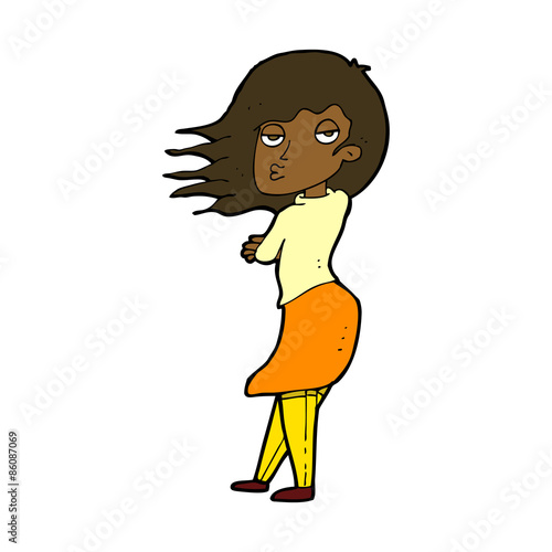 cartoon woman making photo face