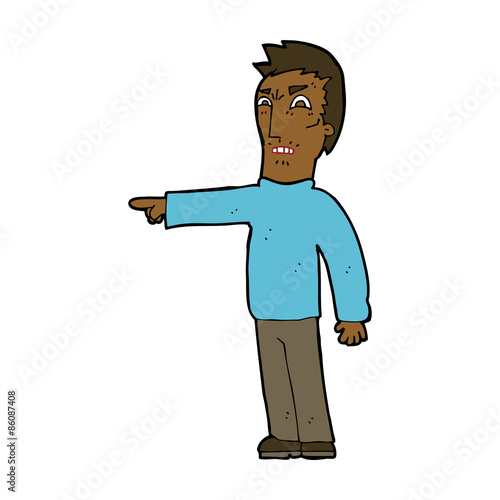 cartoon angry man pointing