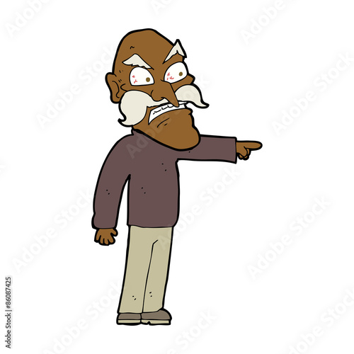 cartoon furious old man