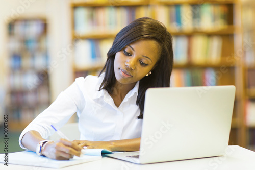 female college student studying photo