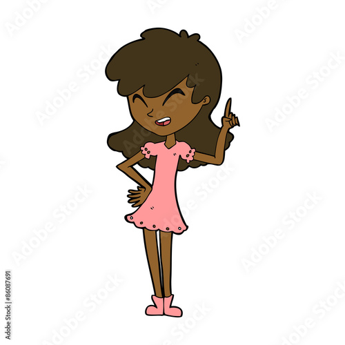 cartoon girl making point