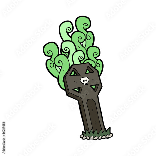 cartoon spooky grave
