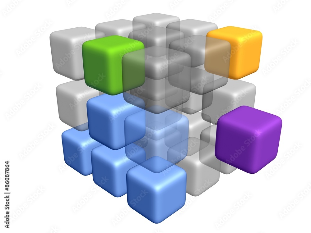 Abstraktes 3D Block / Würfel Modell