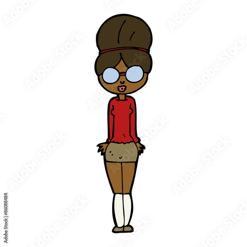 cartoon librarian woman