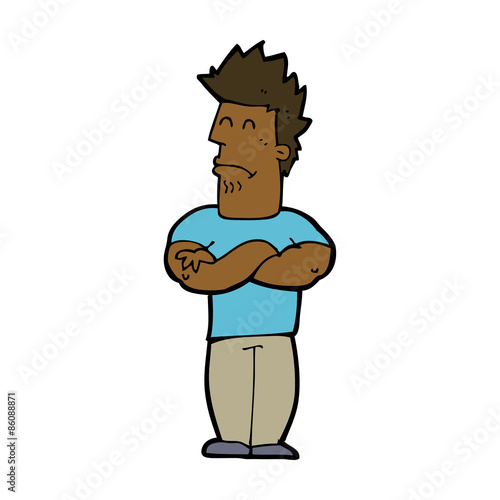 cartoon sulking man