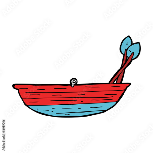 cartoon rowing boat