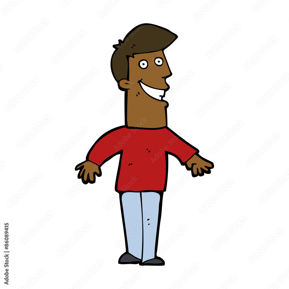 Fototapeta premium cartoon grinning man