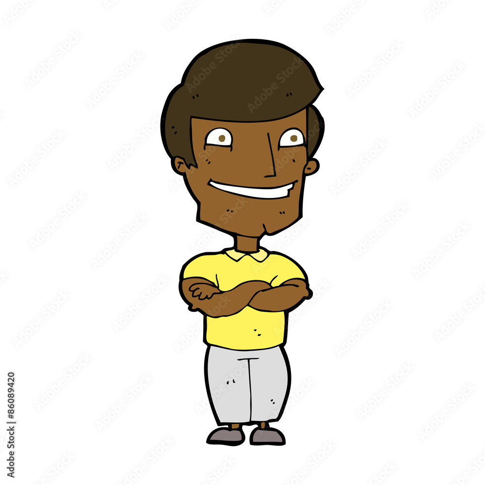 Obraz premium cartoon grinning man