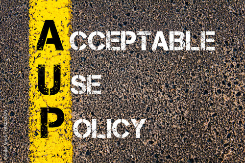Obraz na płótnie Business Acronym AUP as Acceptable Use Policy w salonie
