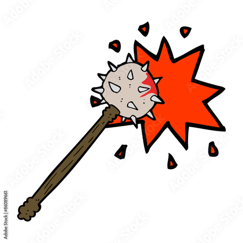 cartoon bloody medieval mace