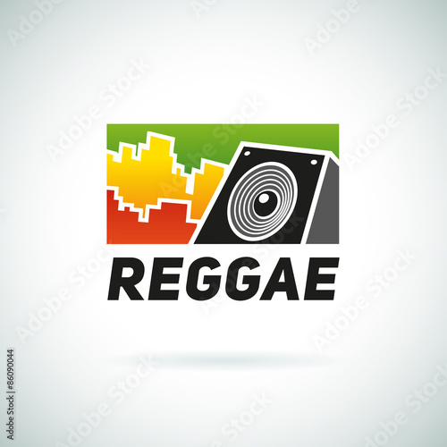 Reggae music equalizer sound logo emblem vector design. Positive