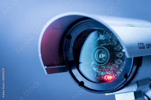 Fotografia, Obraz Security CCTV camera in office building