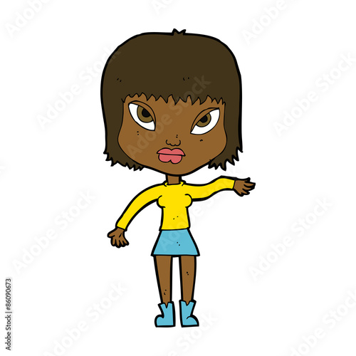 cartoon woman making gesture