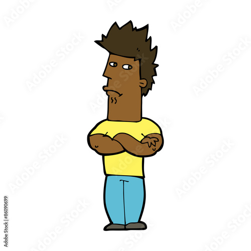cartoon man sulking
