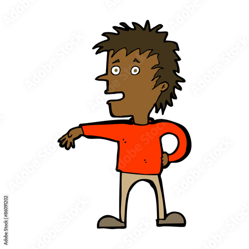 cartoon man making dismissive gesture