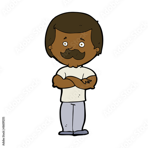 cartoon manly mustache man