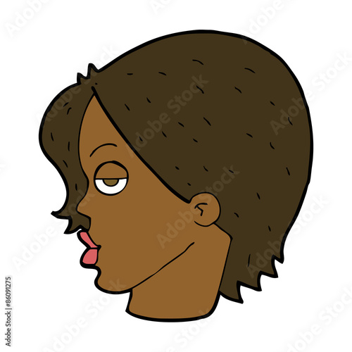 cartoon woman raising eyebrow