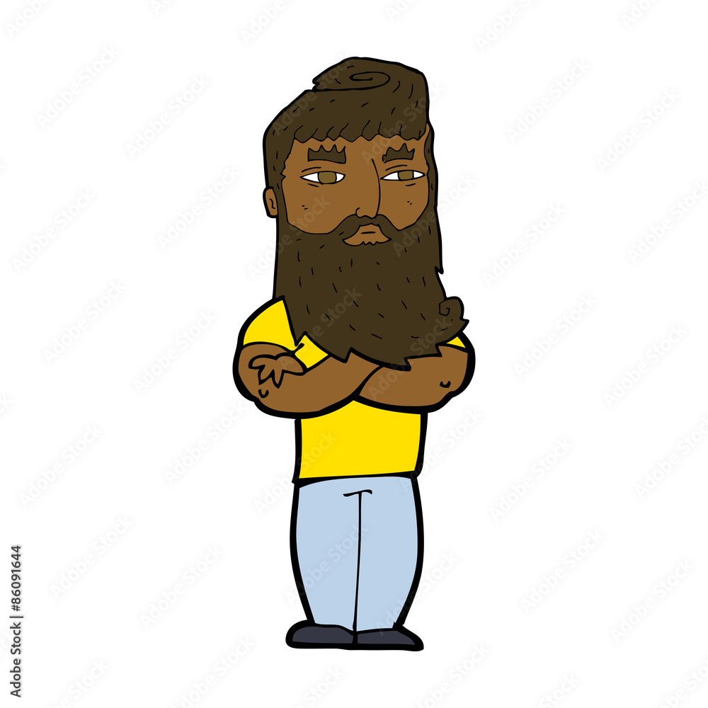 cartoon serious man with beard cartoon serious man with beard