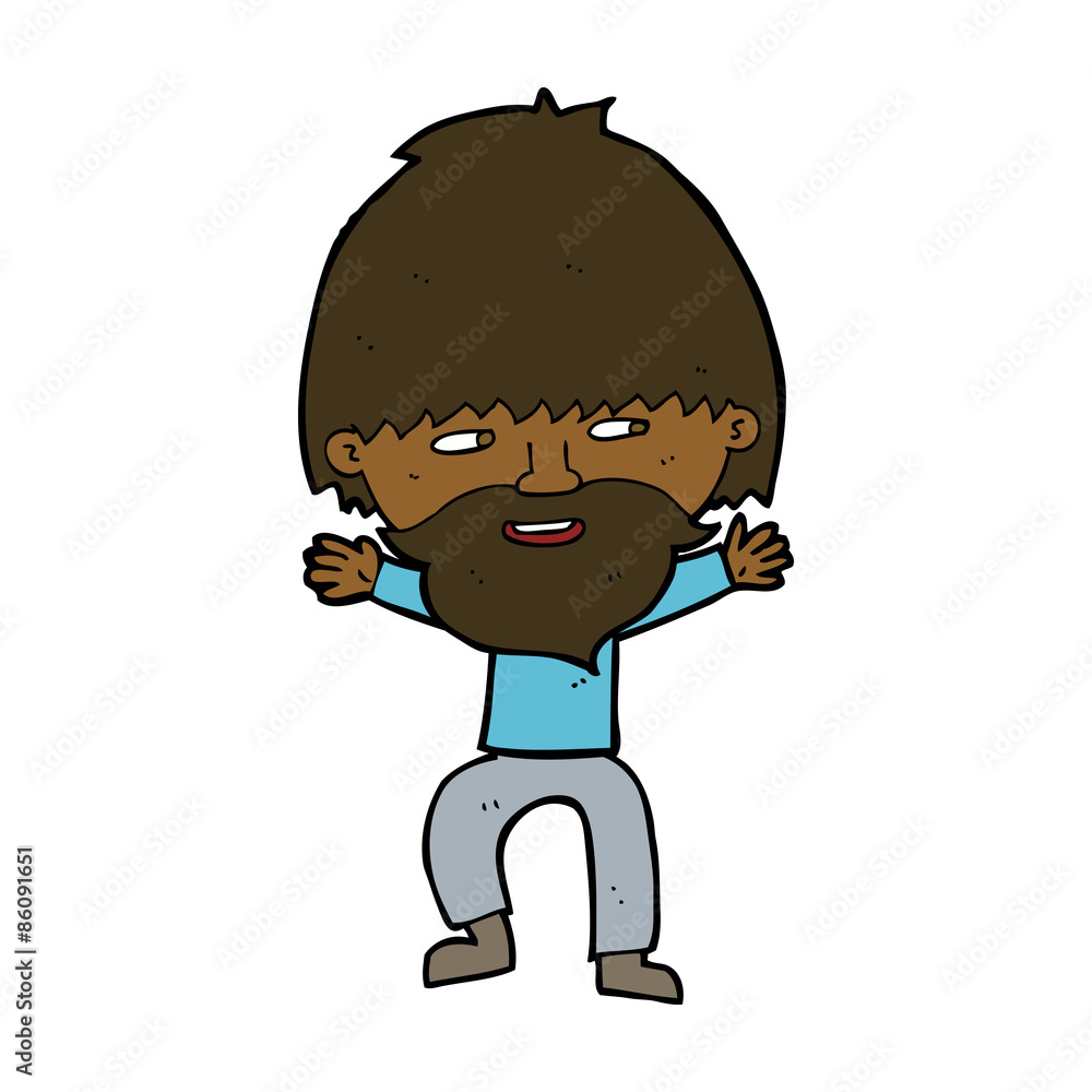 Fototapeta premium cartoon happy man with beard