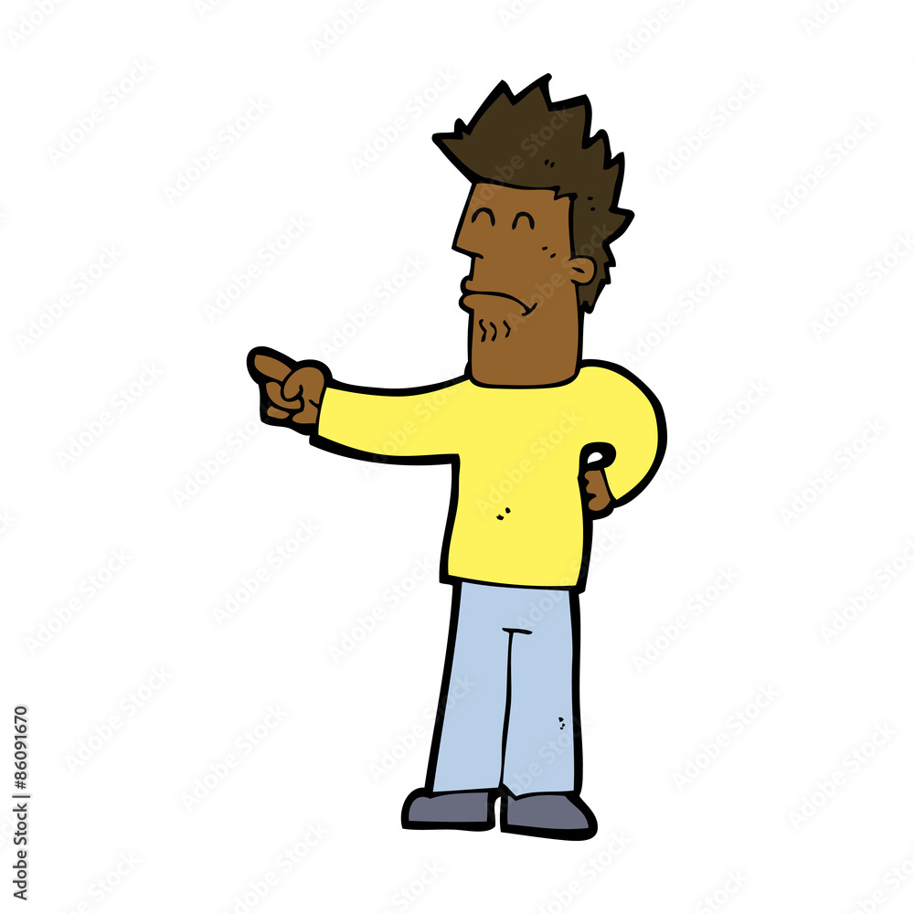 cartoon man pointing