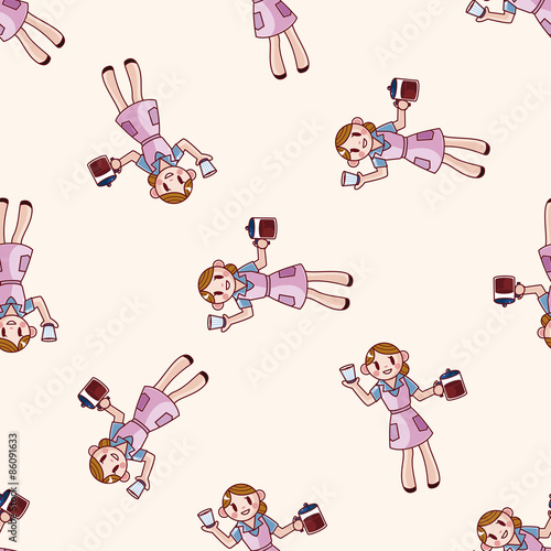 flight attendants , cartoon sticker icon