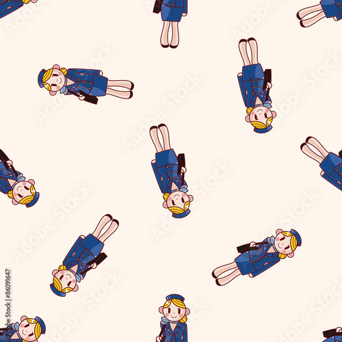 flight attendants , cartoon sticker icon