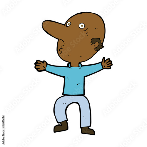 cartoon worried middle aged man