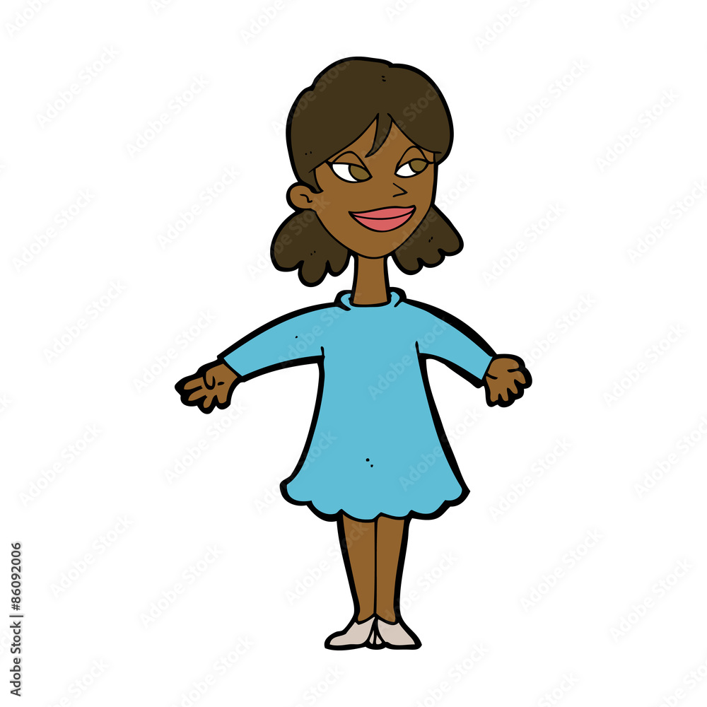 cartoon woman with open arms cartoon woman with open arms