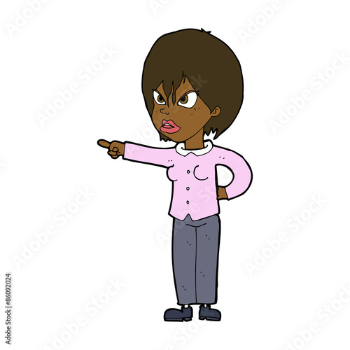 cartoon woman accusing