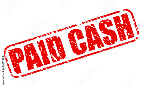 Paid cash red stamp text