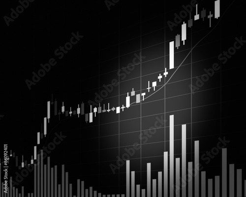 Wallpaper Mural Candle stick graph chart of stock market investment trading Torontodigital.ca