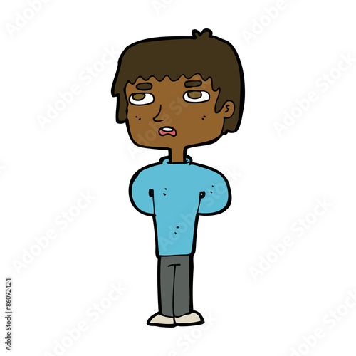 cartoon unhappy man