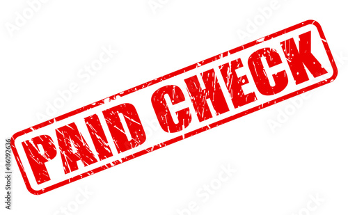 Paid check red stamp text