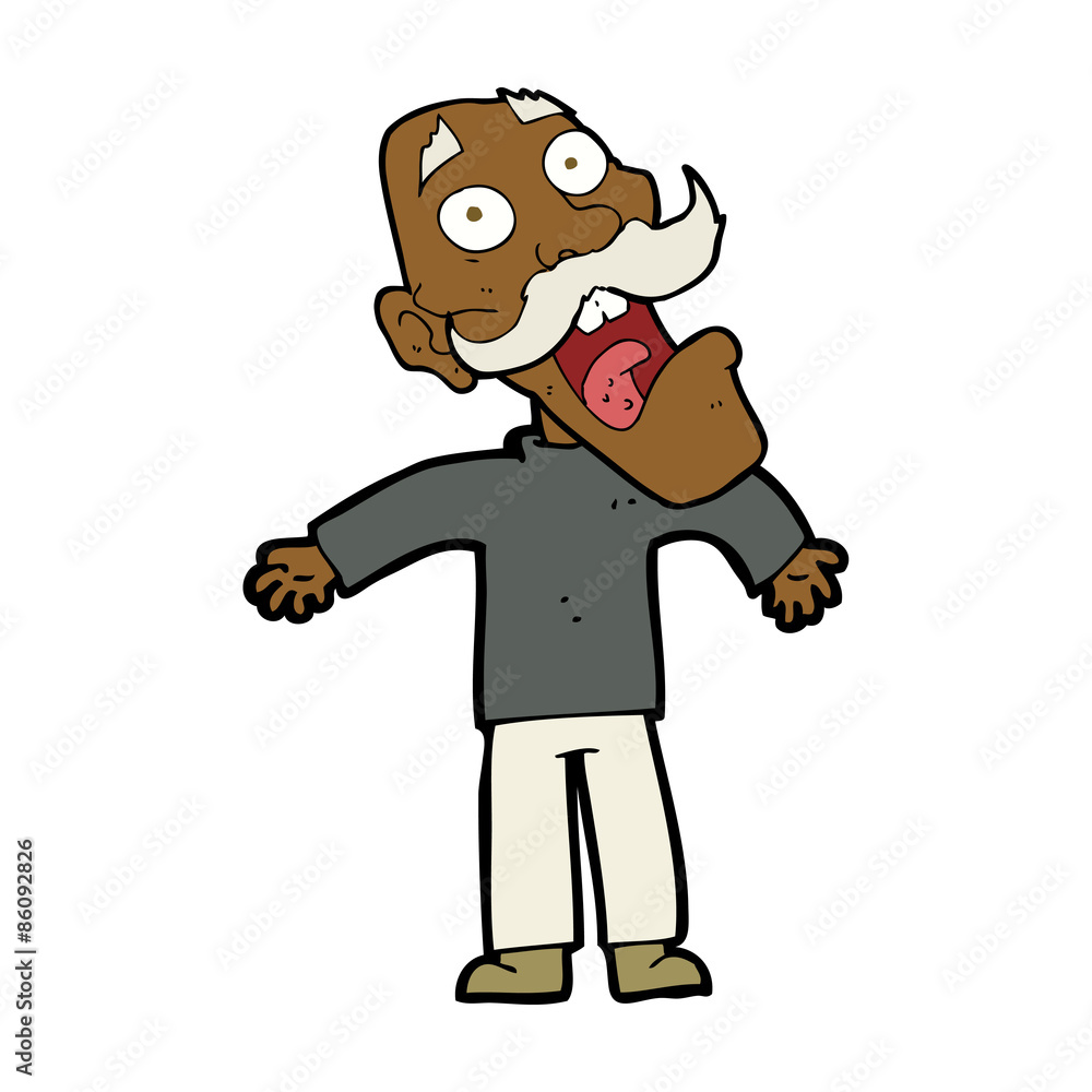 cartoon terrified old man cartoon terrified old man