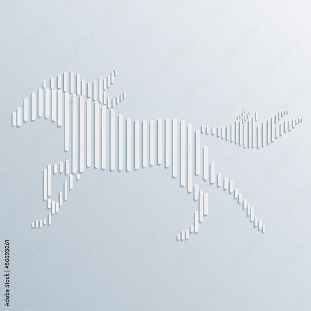 Abstract background with paper cut horse. Vector illustration Abstract background with paper cut horse. Vector illustration