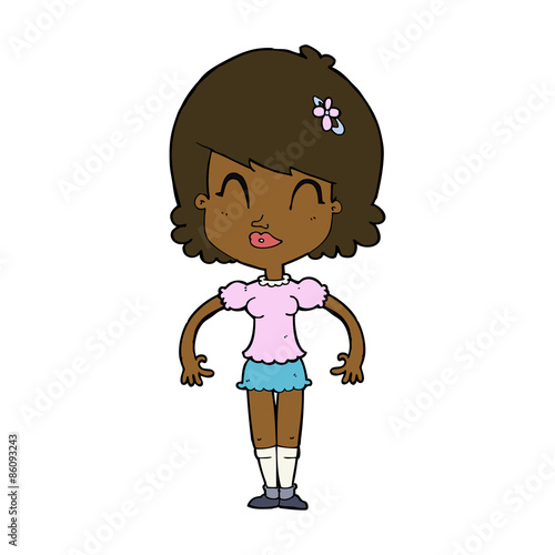 cartoon happy pretty woman