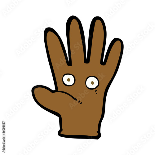 cartoon hand with eyes