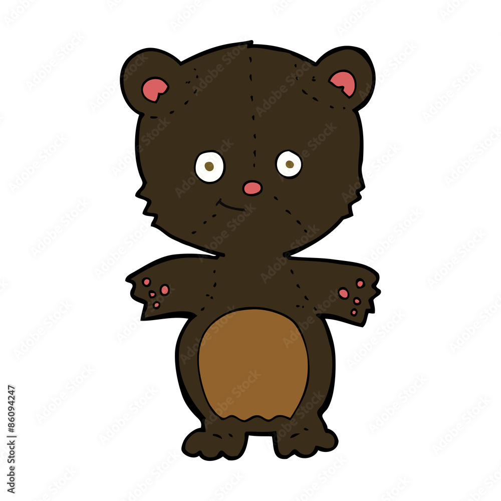Naklejka premium cartoon happy black bear