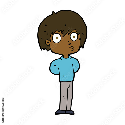 cartoon impressed boy