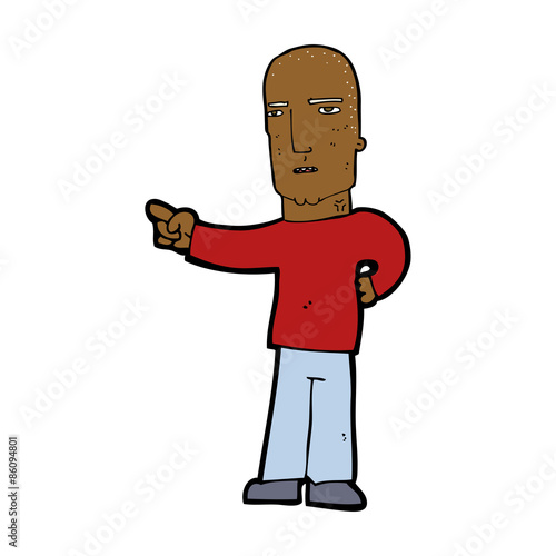 cartoon tough guy pointing