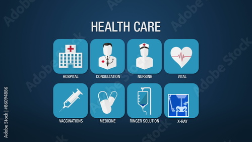 Health care icon set animation,hospital,consultation,nursing,vital,vaccinations,medicine, ringer solution, x-ray(included Alpha) photo